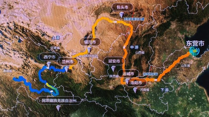 △黃河發(fā)源于青藏高原，呈“幾”字形流經(jīng)青海、四川、甘肅、寧夏、內(nèi)蒙古、山西、陜西、河南、山東9省區(qū)，全長5464公里。(資料圖)