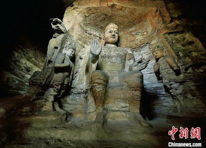 云岡石窟規(guī)模最大的洞窟第3窟。