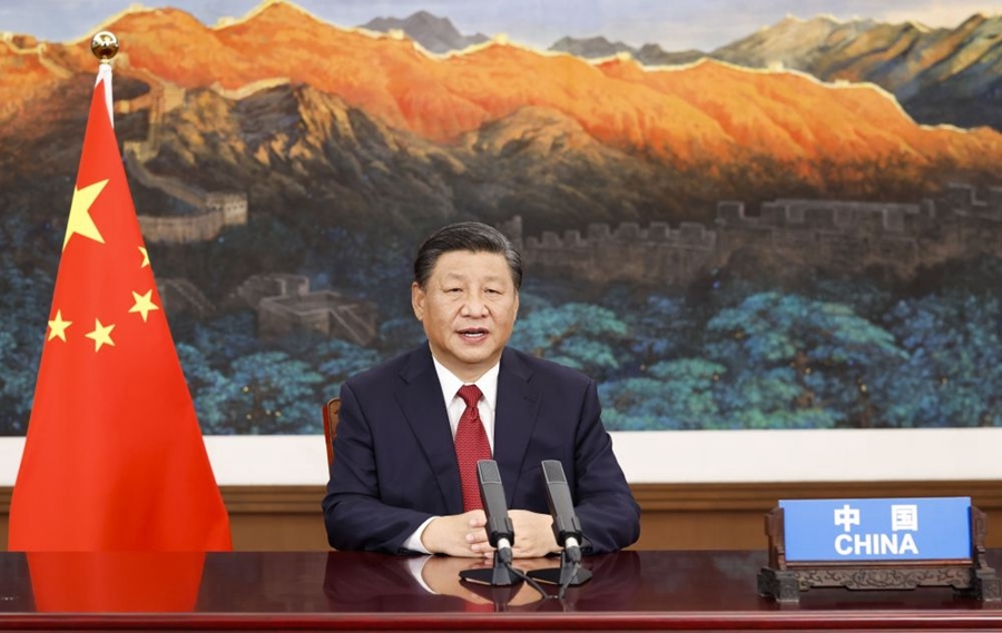 2021年9月21日，國家主席習(xí)近平在北京以視頻方式出席第七十六屆聯(lián)合國大會一般性辯論并發(fā)表題為《堅(jiān)定信心 共克時(shí)艱 共建更加美好的世界》的重要講話。