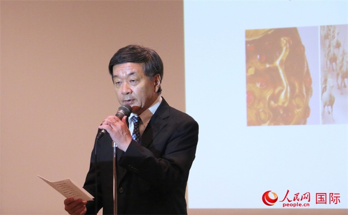 主辦方代表、富士美術(shù)館館長(zhǎng)五木田聰致辭。（人民網(wǎng) 許可攝）