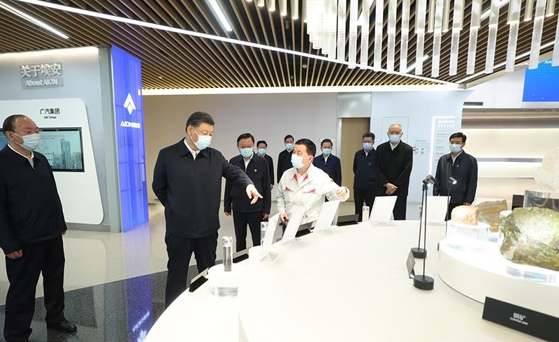 2023年4月12日，習近平總書記在廣東廣汽埃安新能源汽車股份有限公司考察。