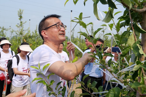 上財(cái)校長(zhǎng)劉元春帶領(lǐng)河北保定“千村調(diào)查”分隊(duì)開展勞動(dòng)實(shí)踐。校方供圖