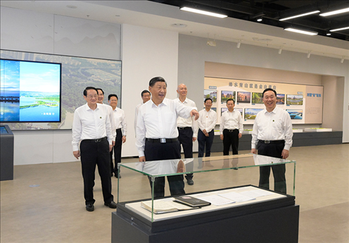 △9月20日，習(xí)近平總書記在浙江紹興市浙東運河文化園考察。