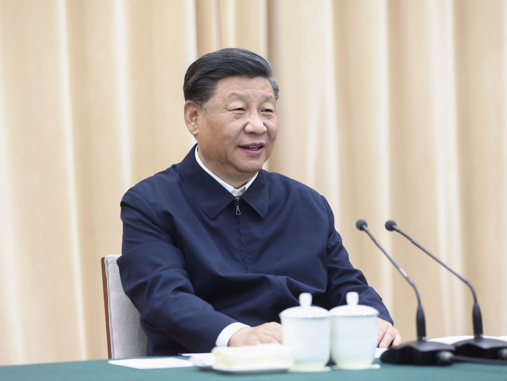 2021年5月14日上午，中共中央總書記、國家主席、中央軍委主席習近平在河南省南陽市主持召開推進南水北調(diào)后續(xù)工程高質(zhì)量發(fā)展座談會并發(fā)表重要講話。新華社記者 鞠鵬 攝