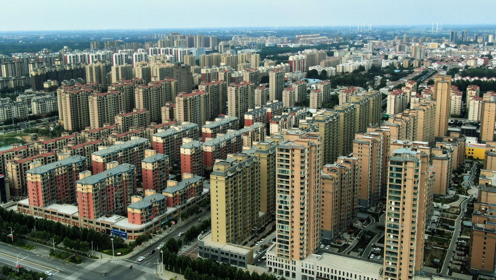 這是2021年6月23日拍攝的蘭考縣縣城（無人機(jī)照片）。新華社記者 李安 攝