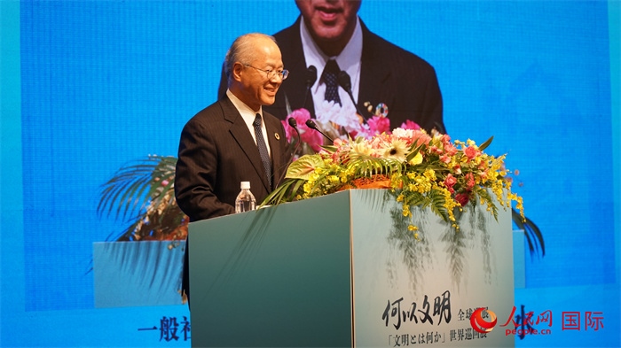 日本日中協(xié)會理事長瀨野清水致辭。人民網 蔣曉辰攝