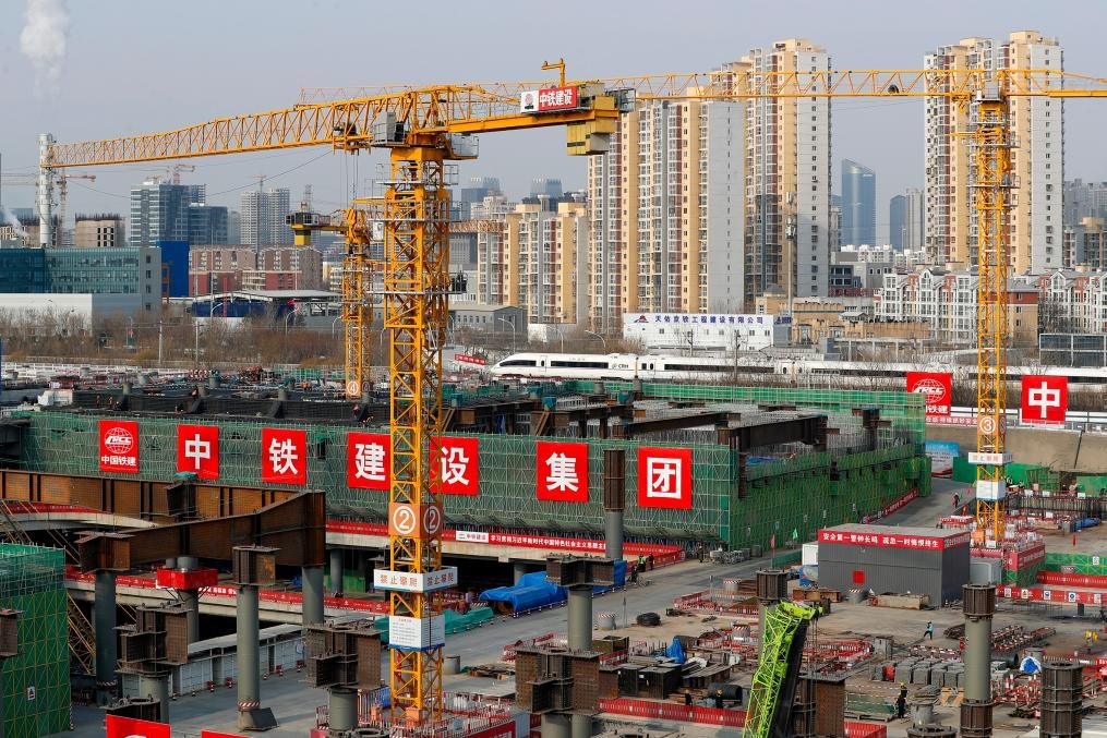 2月2日，北京城市副中心站綜合交通樞紐工程建設(shè)現(xiàn)場。新華社記者 李木子 攝