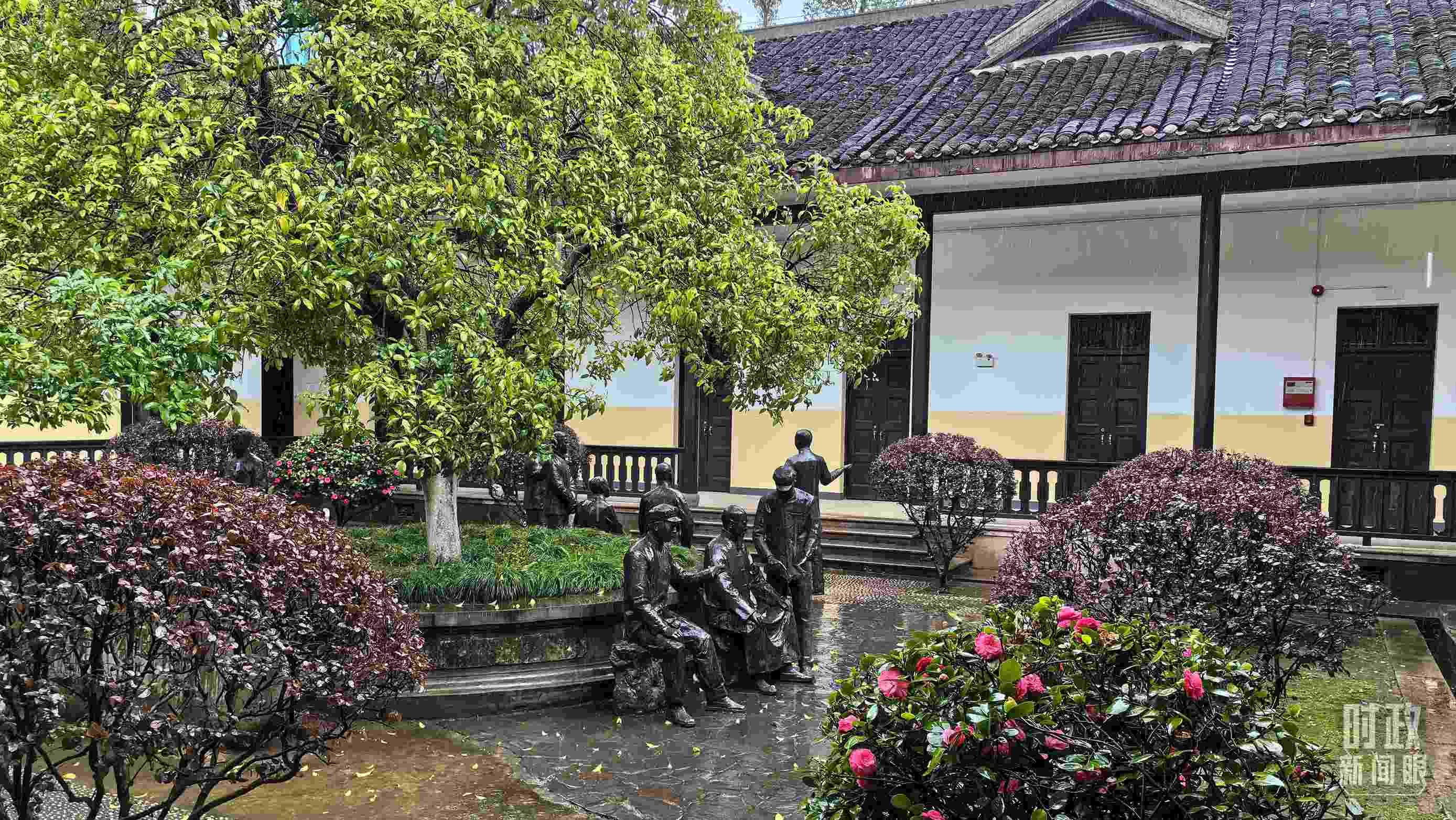 △湖南第一師范學院（城南書院校區(qū)）校園里。（總臺央視記者趙化拍攝）