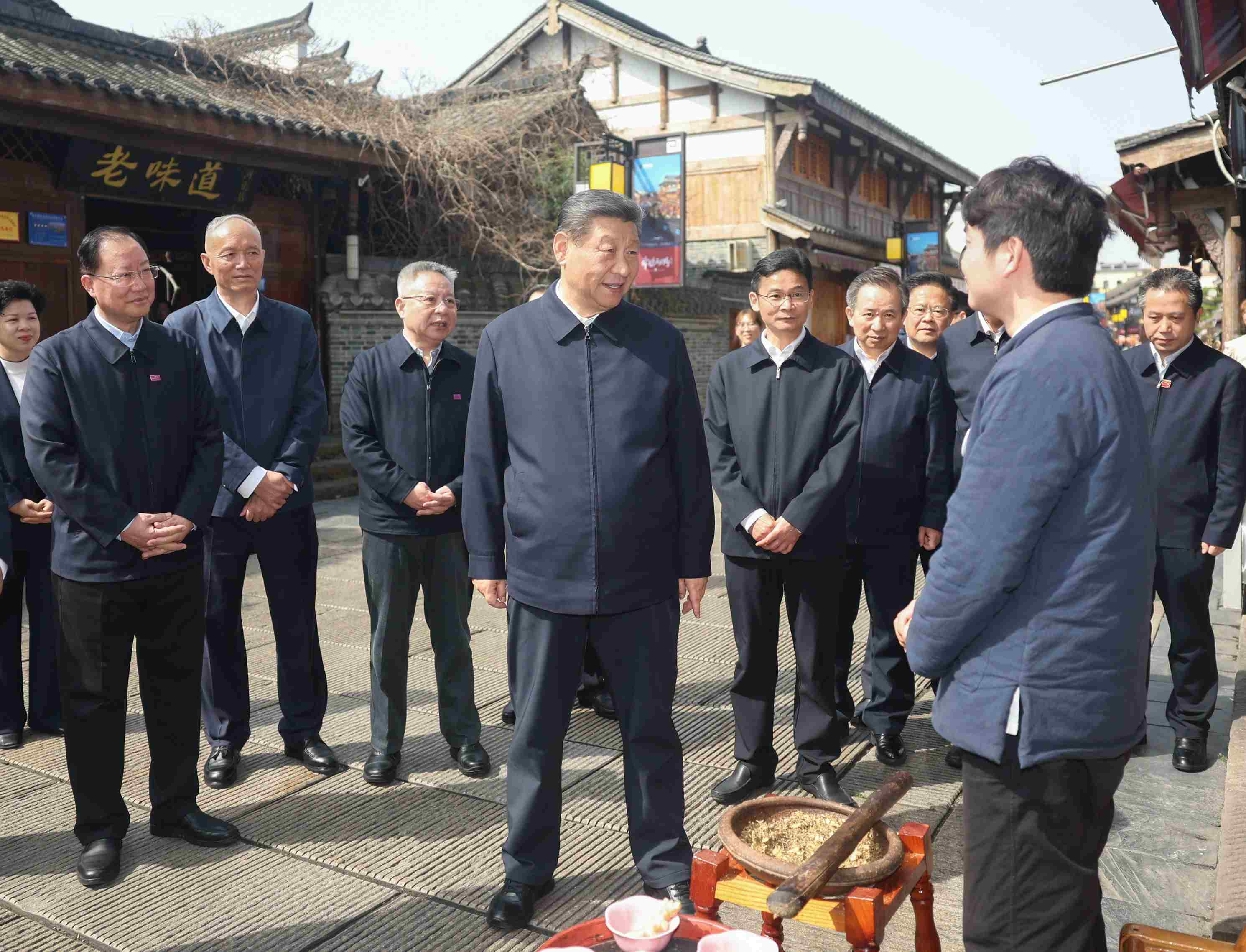 △ 2024年3月19日，習(xí)近平總書記在湖南常德河街考察。