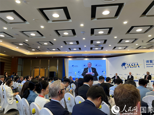3月27日，博鰲亞洲論壇2024年年會“全球地緣政治展望”分論壇現(xiàn)場。人民網(wǎng) 艾里士攝