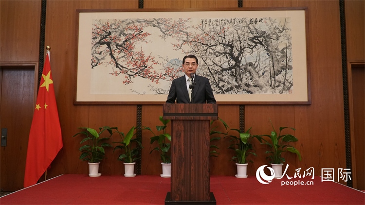 中國(guó)駐日本大使吳江浩致辭。人民網(wǎng) 蔣曉辰攝