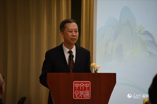 中國駐瑞典大使崔愛民致辭。人民網(wǎng)記者 殷淼攝