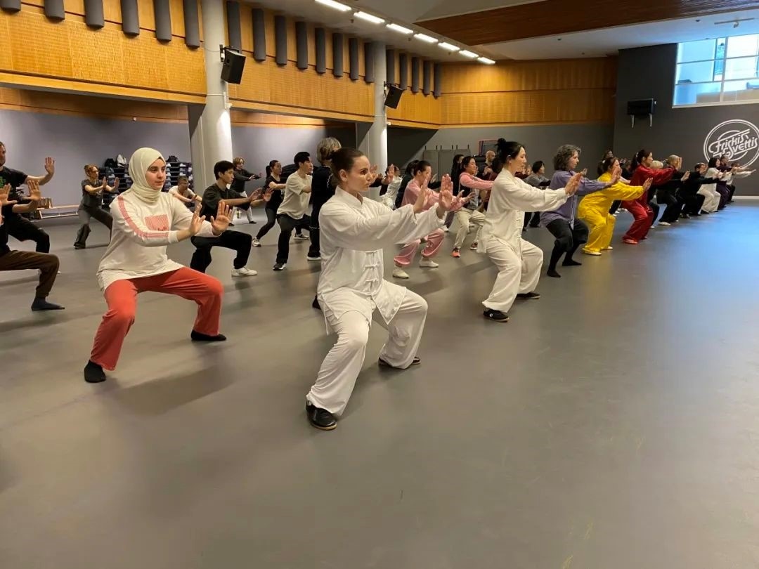 培訓(xùn)班學(xué)員學(xué)習(xí)太極拳。斯德哥爾摩中國文化中心供圖