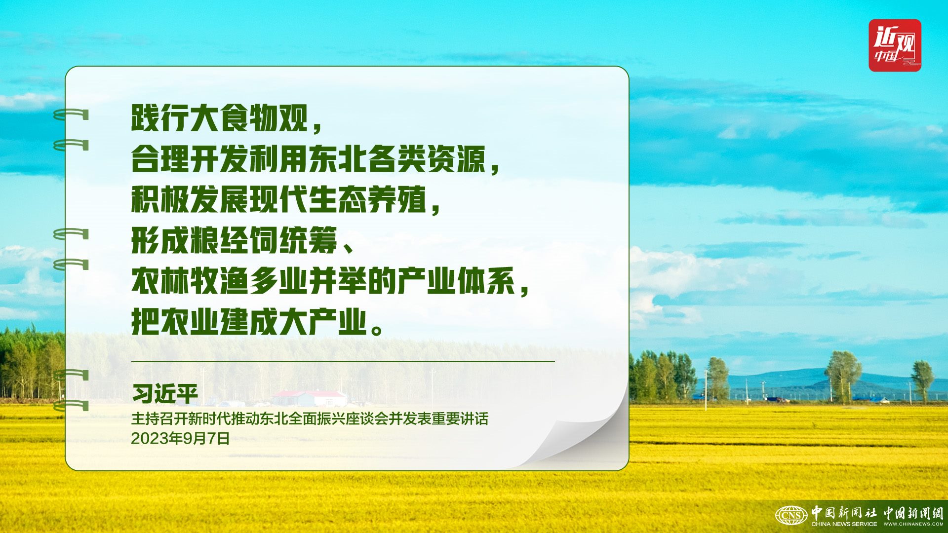習近平：樹立大食物觀，構建多元化食物供給體系