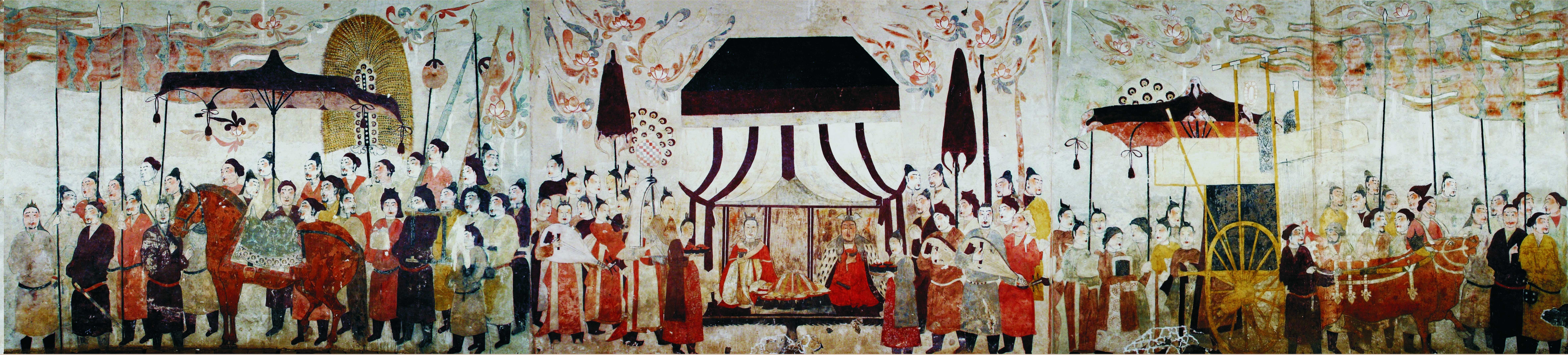這是徐顯秀墓室壁畫(huà)展開(kāi)圖。太原北齊壁畫(huà)博物館供圖