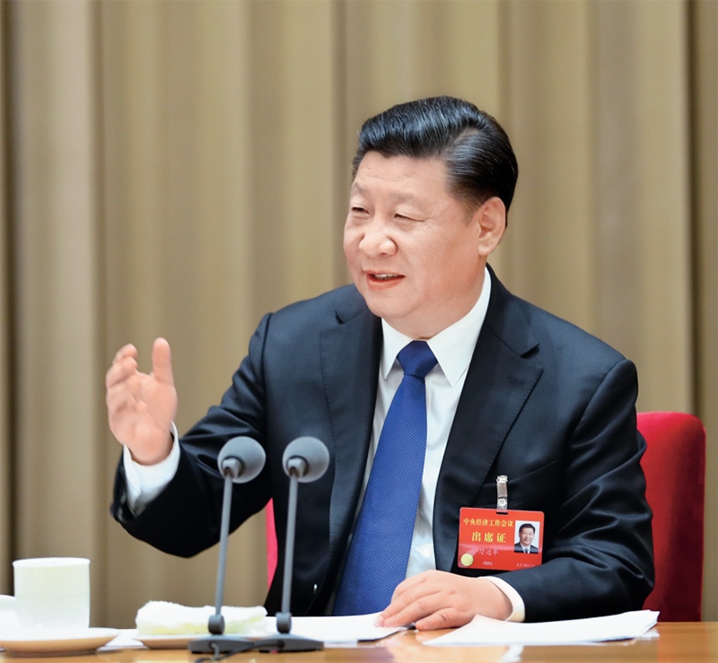 2017年12月18日至20日，中央經(jīng)濟工作會議在北京舉行。中共中央總書記、國家主席、中央軍委主席習(xí)近平發(fā)表重要講話。 新華社記者 謝環(huán)馳/攝