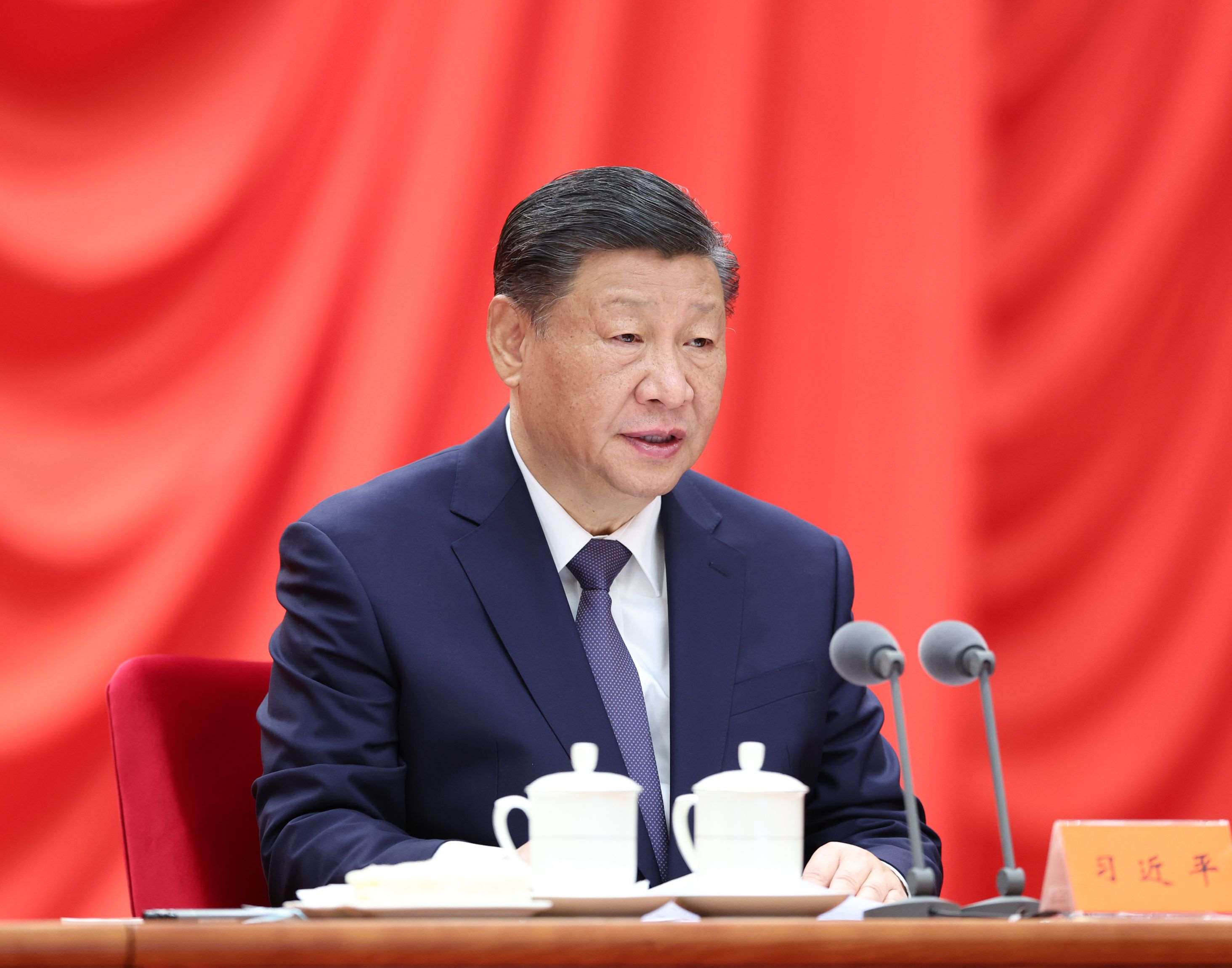 △ 2024年1月8日，習(xí)近平總書記在中國共產(chǎn)黨第二十屆中央紀(jì)律檢查委員會第三次全體會議上發(fā)表重要講話。
