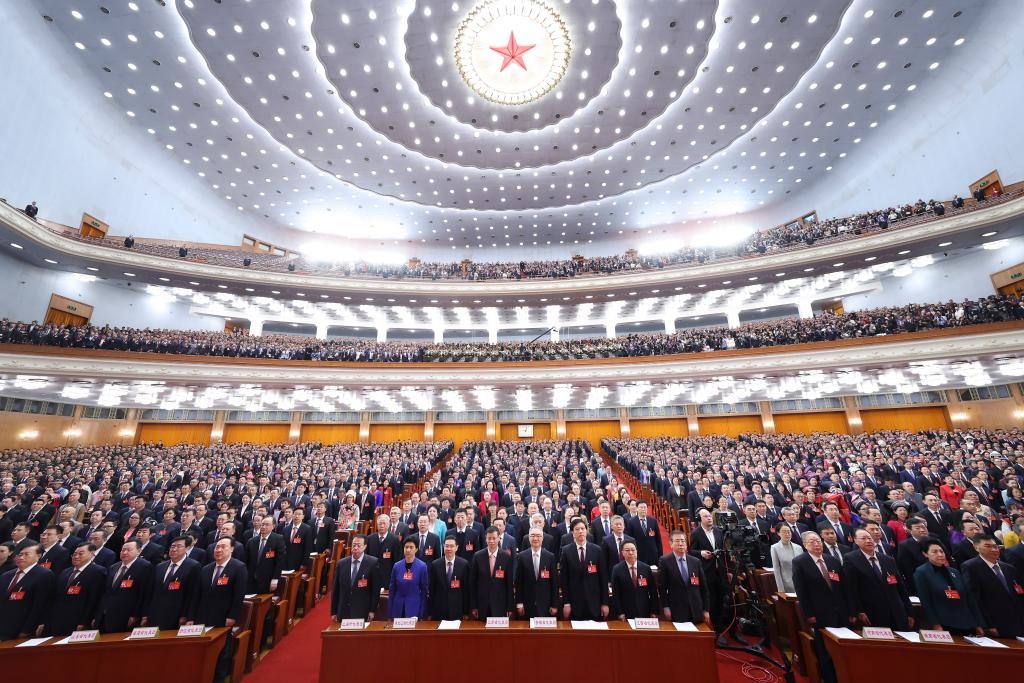 2024年3月5日，第十四屆全國人民代表大會第二次會議在北京人民大會堂開幕。新華社記者 黃敬文 攝