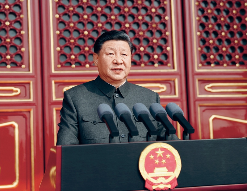2019年10月1日，慶祝中華人民共和國成立70周年大會在北京天安門廣場隆重舉行。中共中央總書記、國家主席、中央軍委主席習(xí)近平發(fā)表重要講話。 新華社記者 鞠鵬/攝