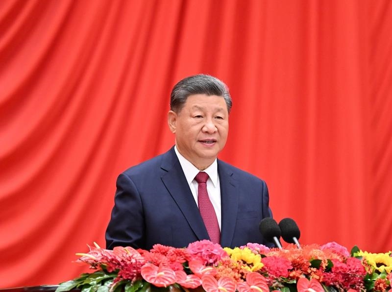 △2024年9月30日，慶祝中華人民共和國(guó)成立75周年招待會(huì)在北京人民大會(huì)堂隆重舉行。習(xí)近平總書記出席招待會(huì)并發(fā)表重要講話。