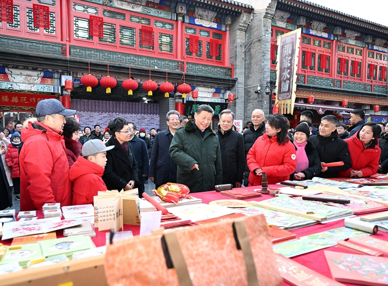 2024年2月1日，習(xí)近平總書記在天津古文化街考察。