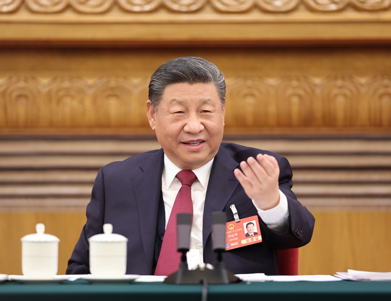 2025年3月5日下午，習(xí)近平總書記參加他所在的十四屆全國人大三次會議江蘇代表團審議。