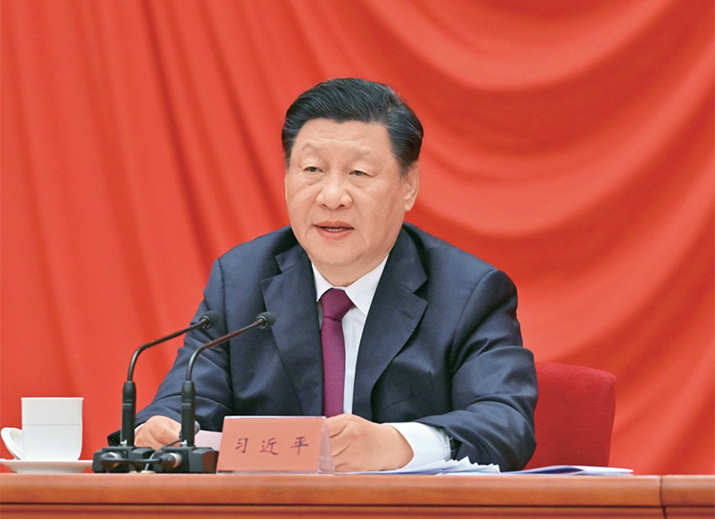 2022年5月10日，慶祝中國共產(chǎn)主義青年團(tuán)成立100周年大會在北京人民大會堂隆重舉行。中共中央總書記、國家主席、中央軍委主席習(xí)近平在大會上發(fā)表重要講話。 新華社記者 岳月偉/攝