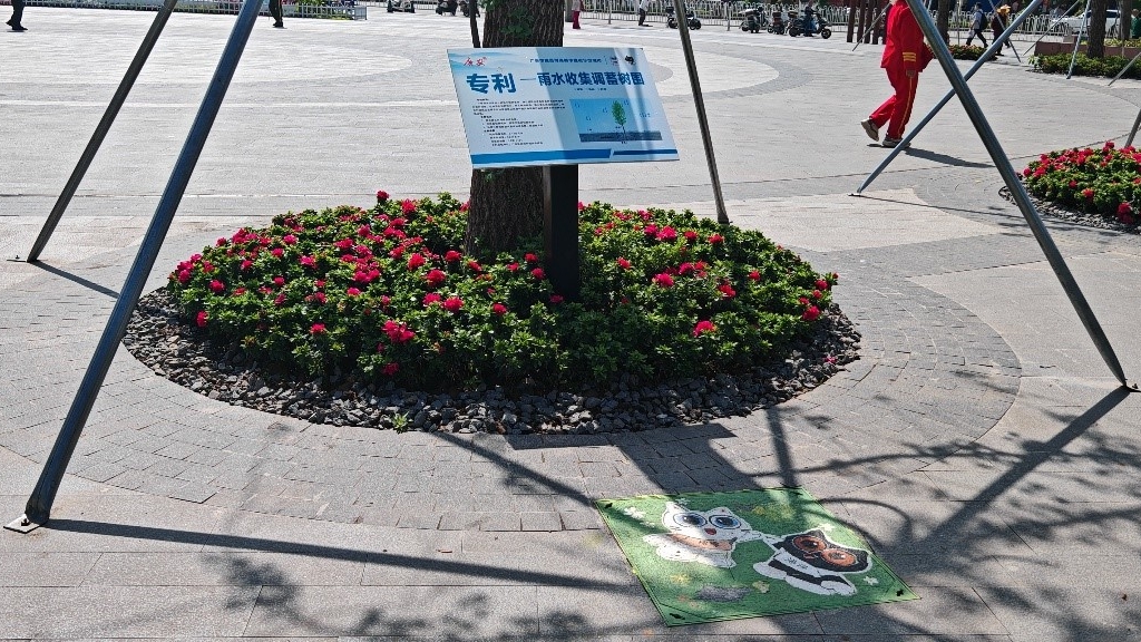 廣安“雨水收集調(diào)蓄樹池”，已在市內(nèi)公園落地運用。受訪者供圖